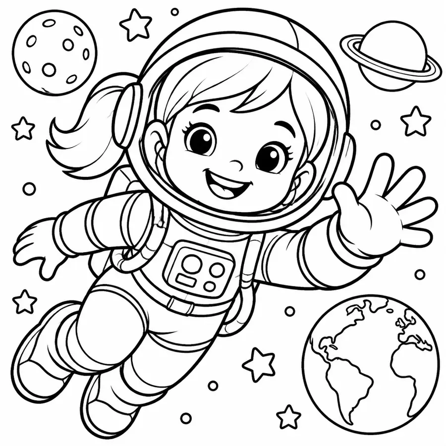 Ausmalbild Astronautin