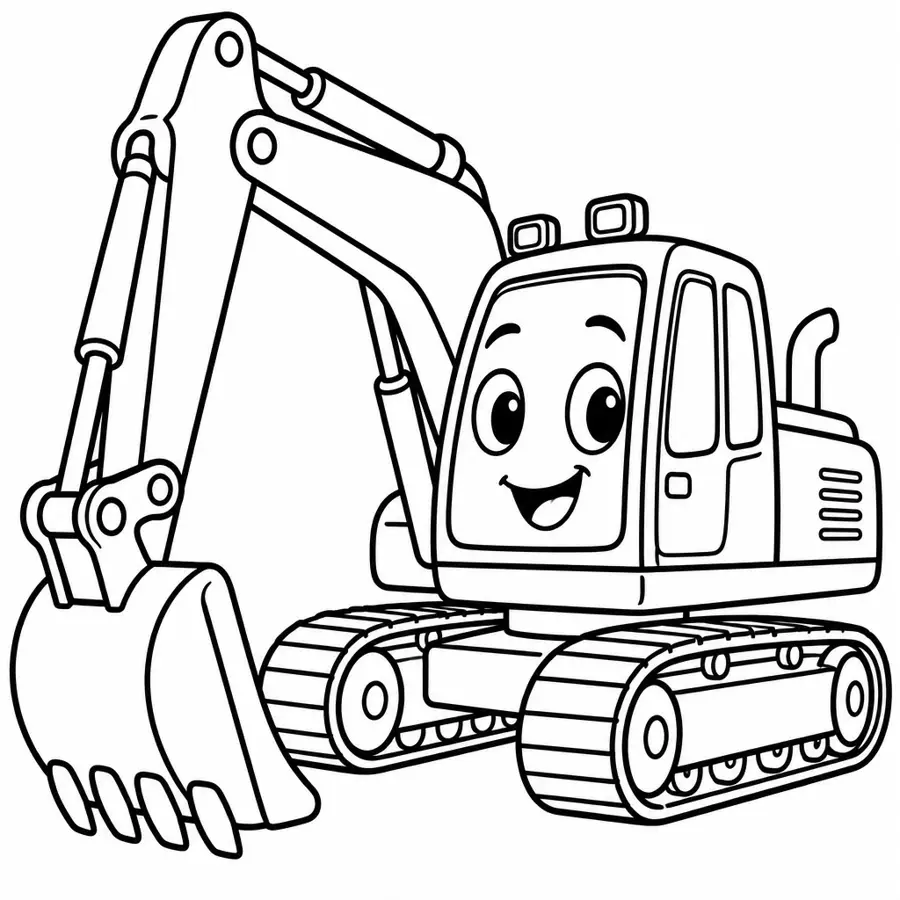 Ausmalbild Bagger