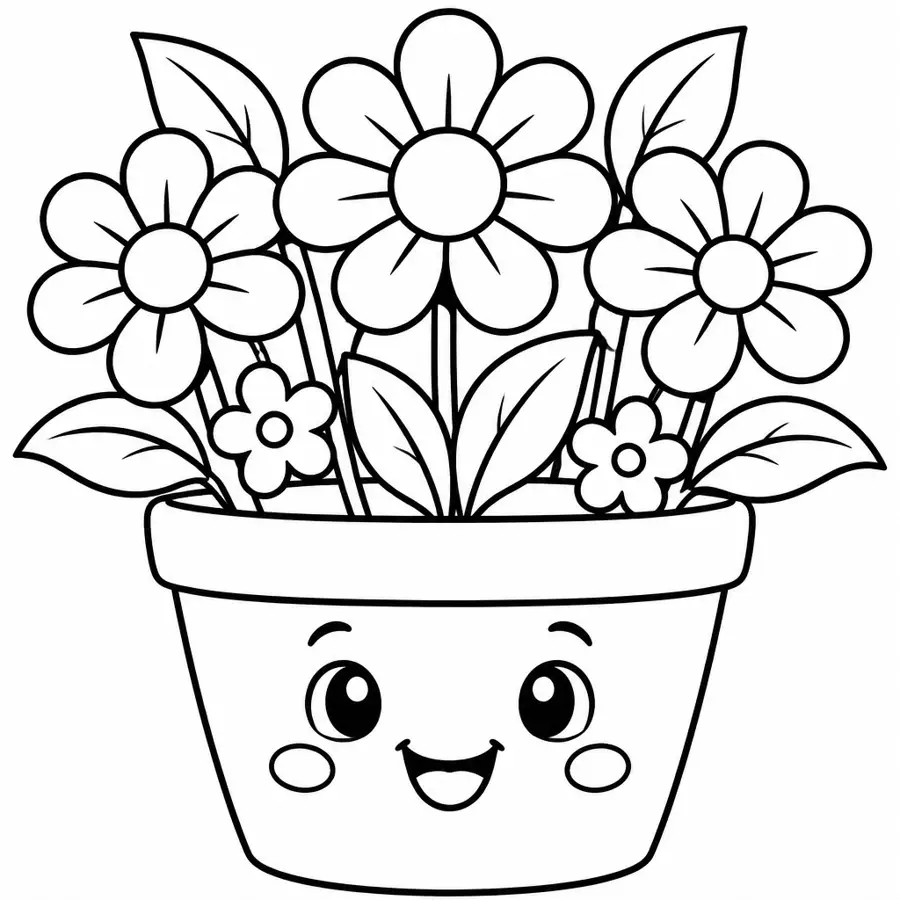 Ausmalbild Blumentopf