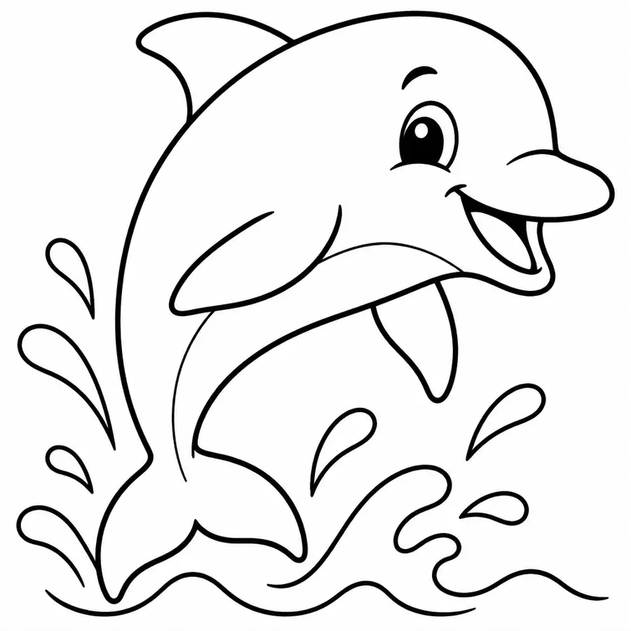 Ausmalbild Delfin