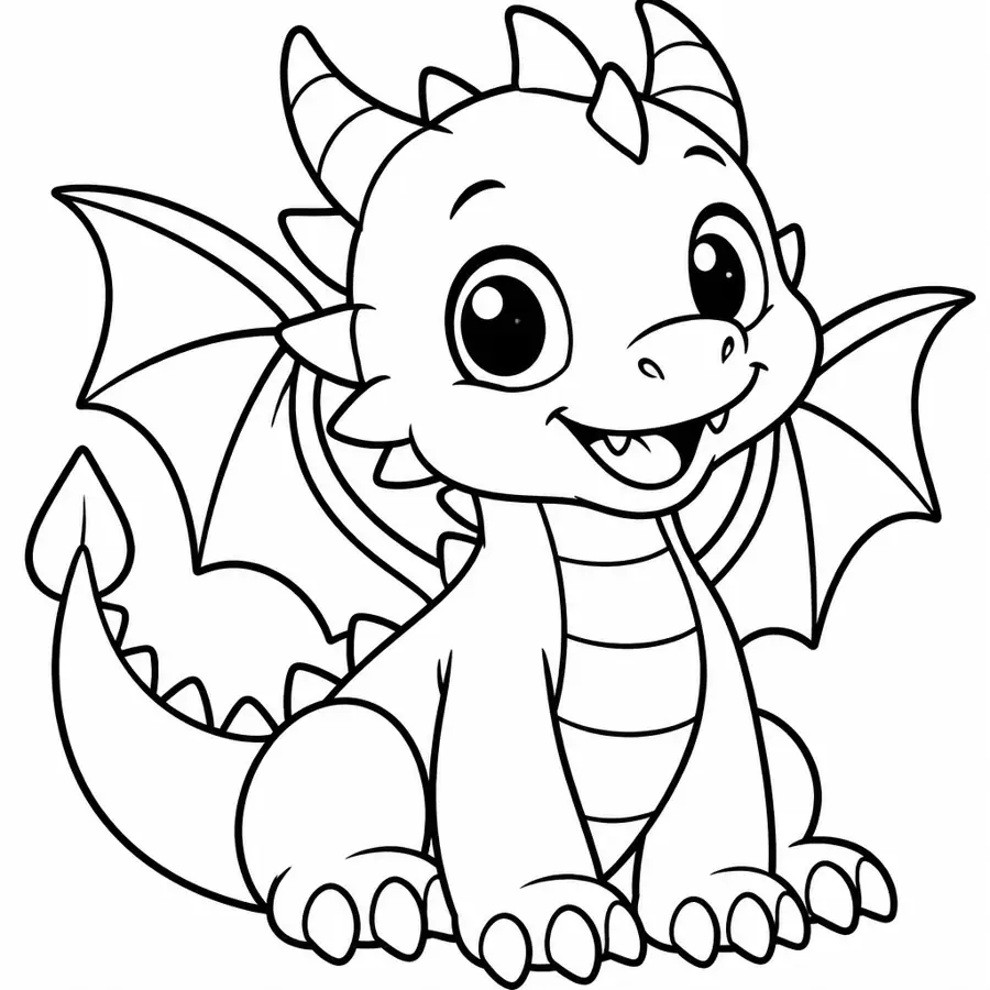 Ausmalbild Drachenbaby