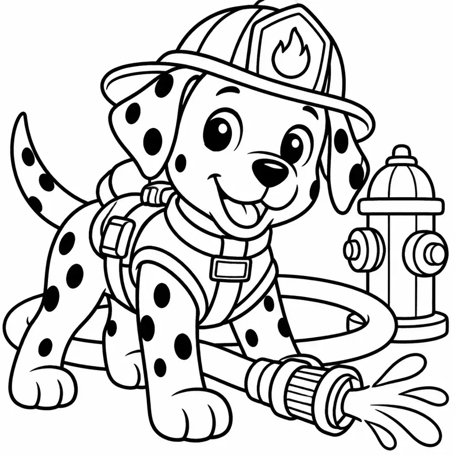 Ausmalbild Feuerwehrhund