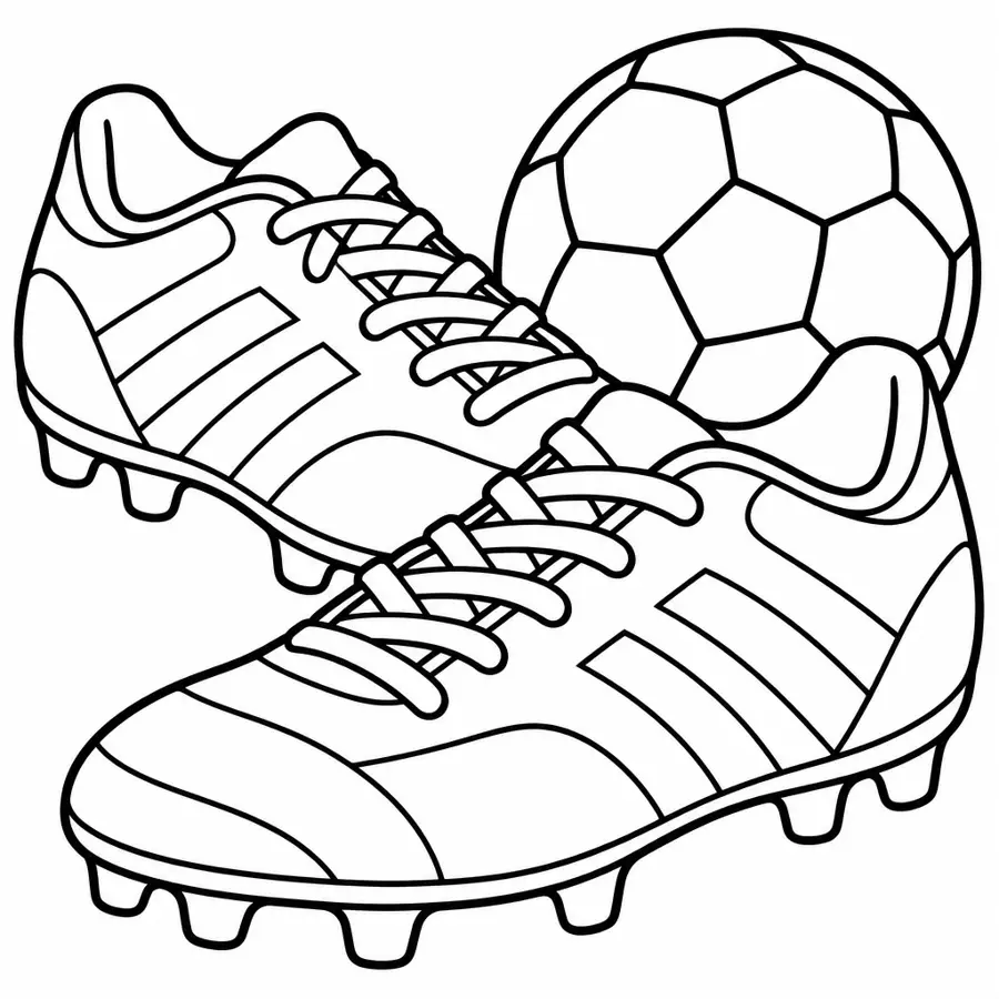 Ausmalbild Fußballschuhe