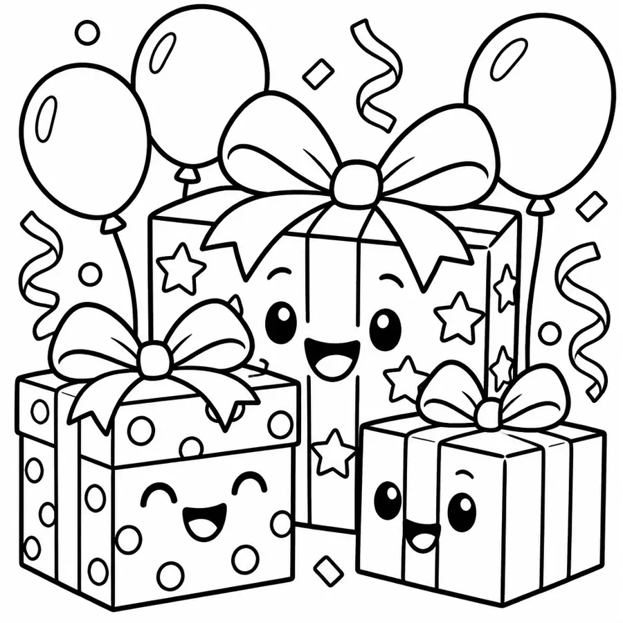 Ausmalbild Geschenke