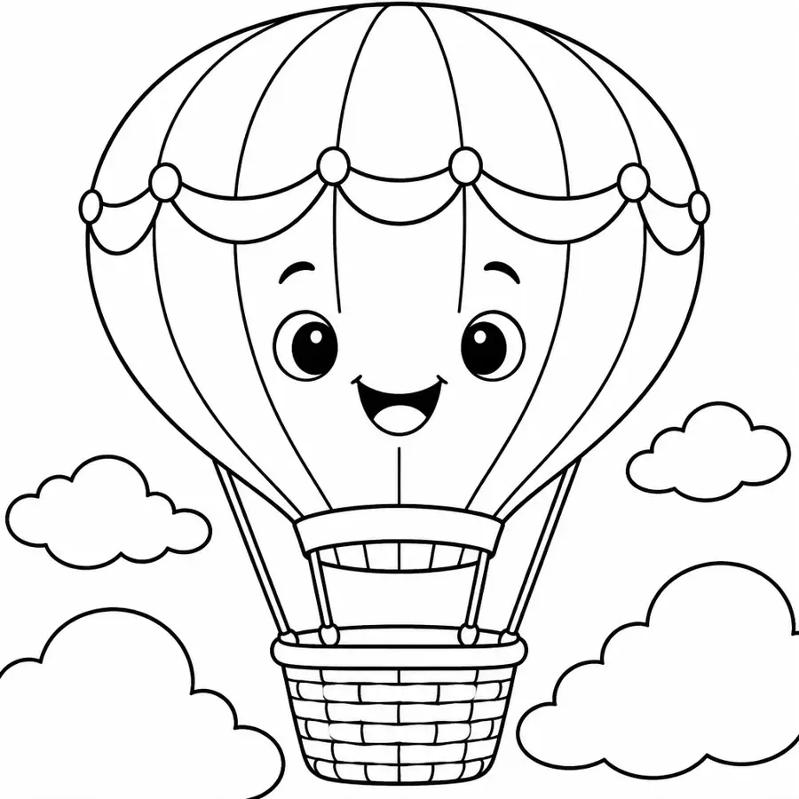 Ausmalbild Heißluftballon