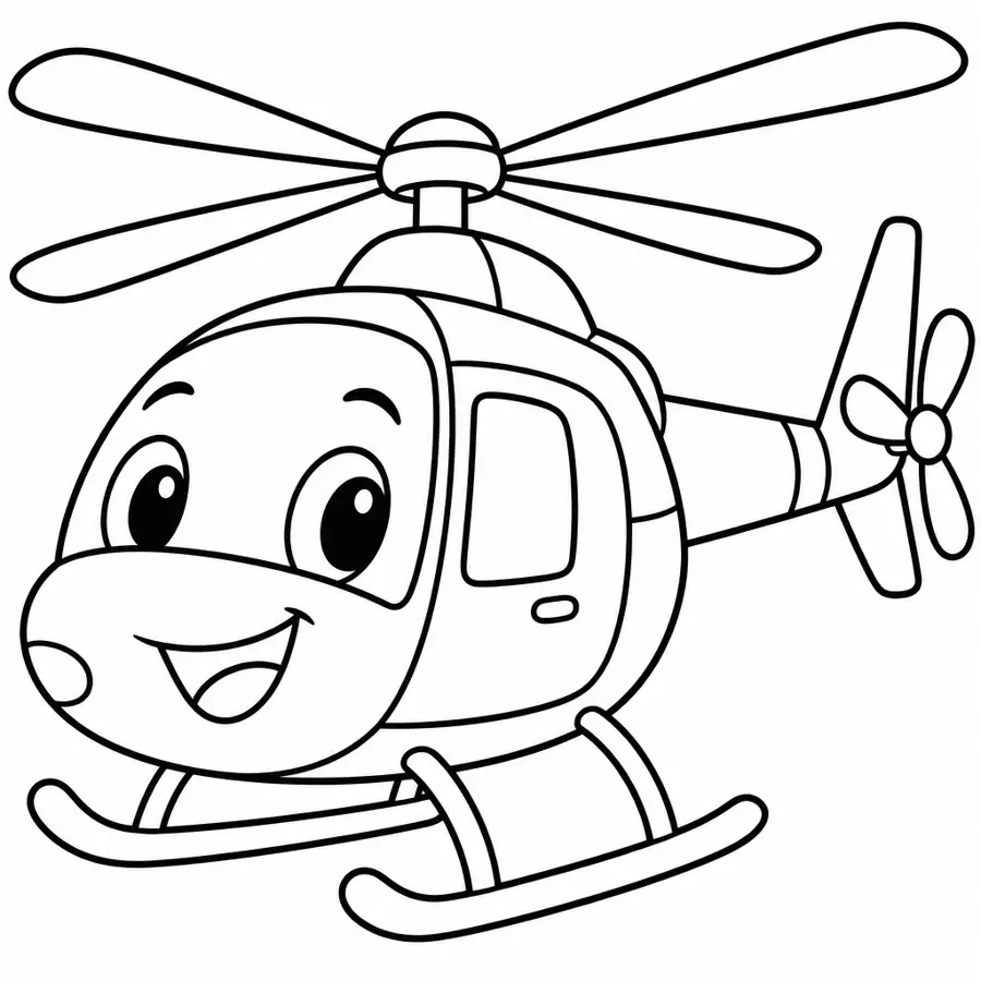 Ausmalbild Hubschrauber