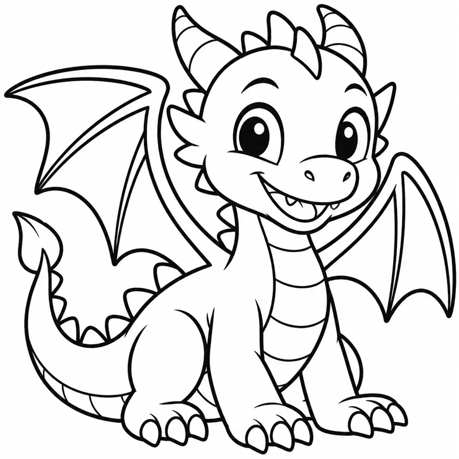 Ausmalbild Kleiner Drache