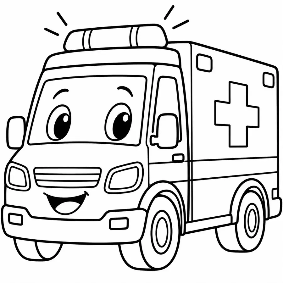 Ausmalbild Krankenwagen
