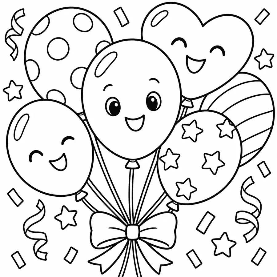 Ausmalbild Luftballons