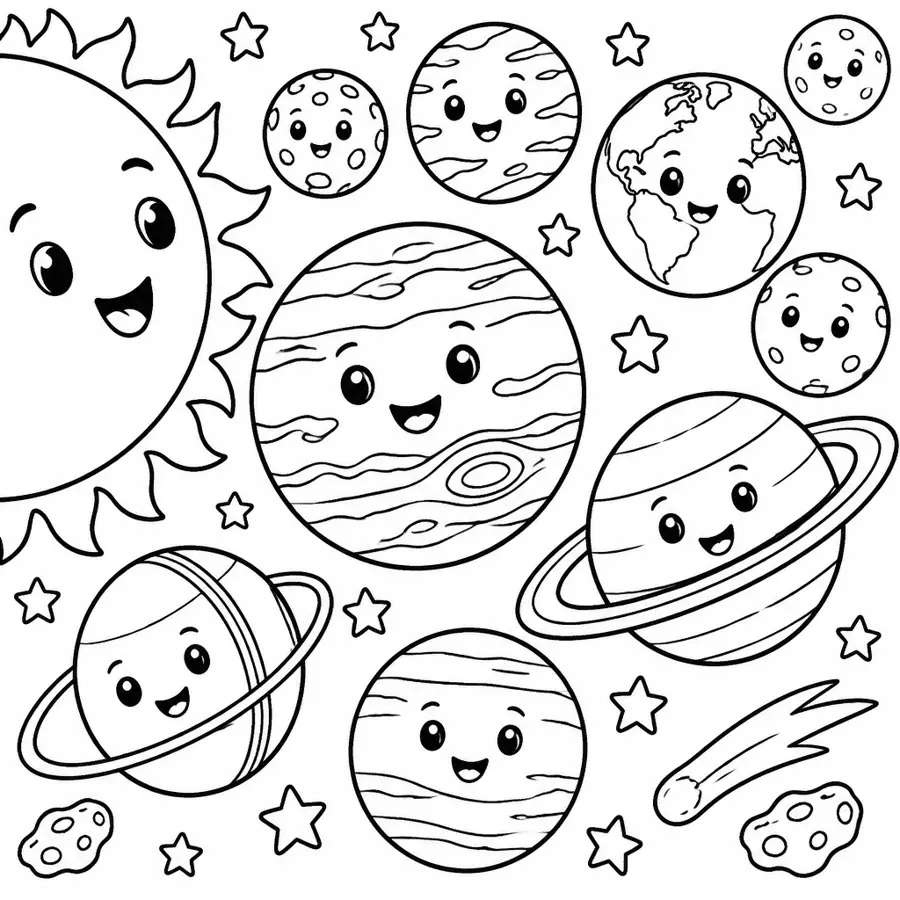 Ausmalbild Planeten