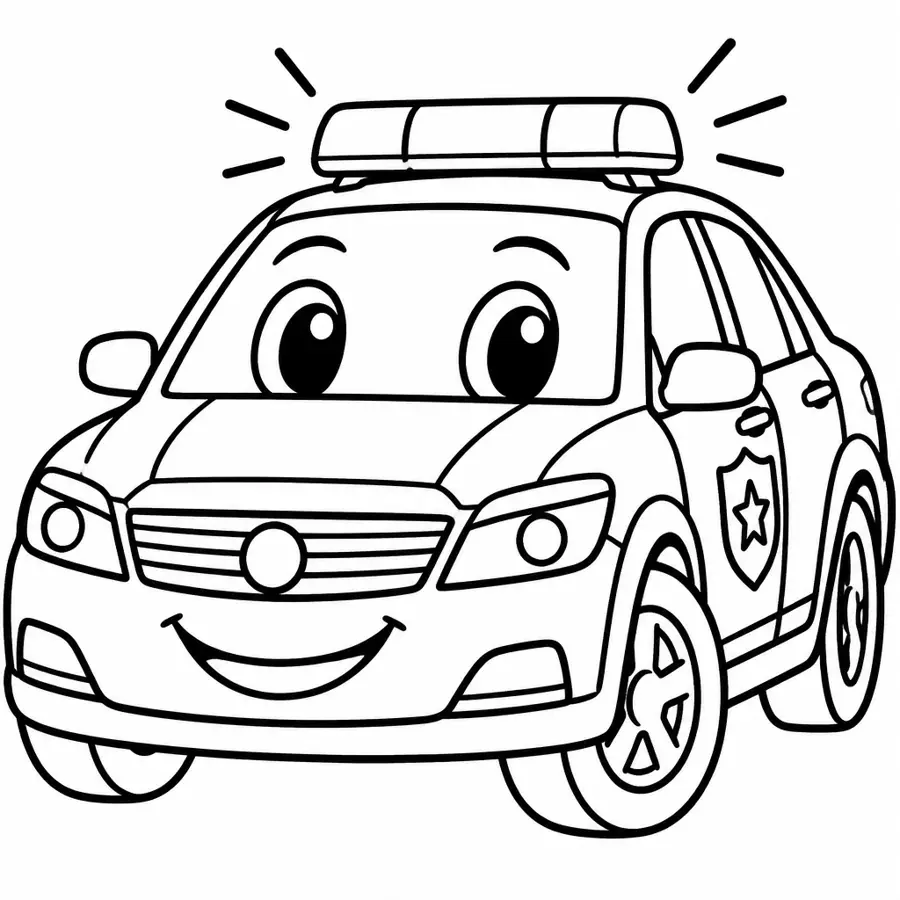 Ausmalbild Polizeiauto