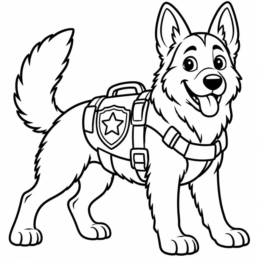 Ausmalbild Polizeihund