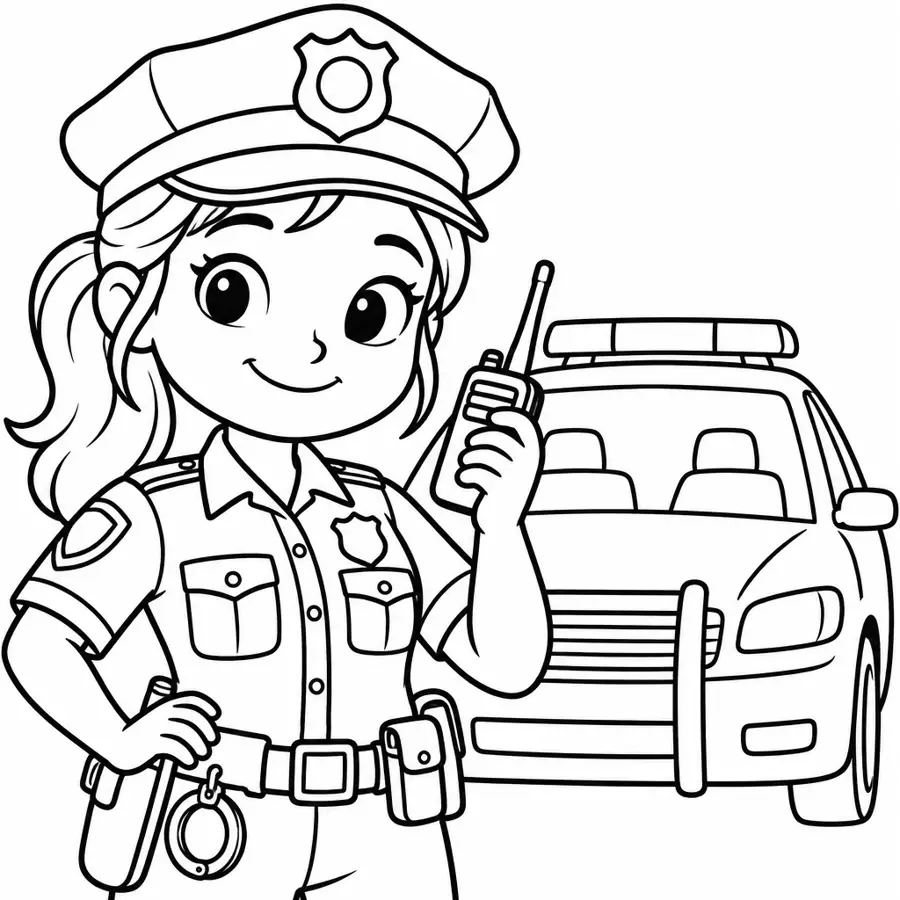 Ausmalbild Polizistin