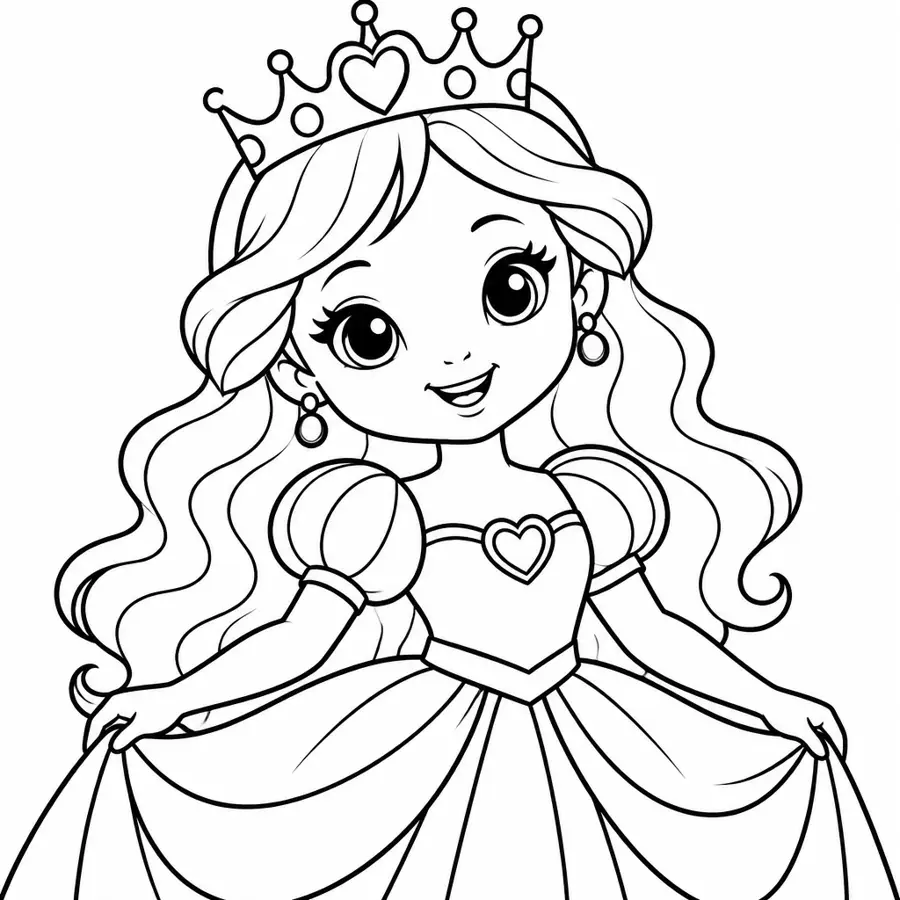 Ausmalbild Prinzessin mit Krone