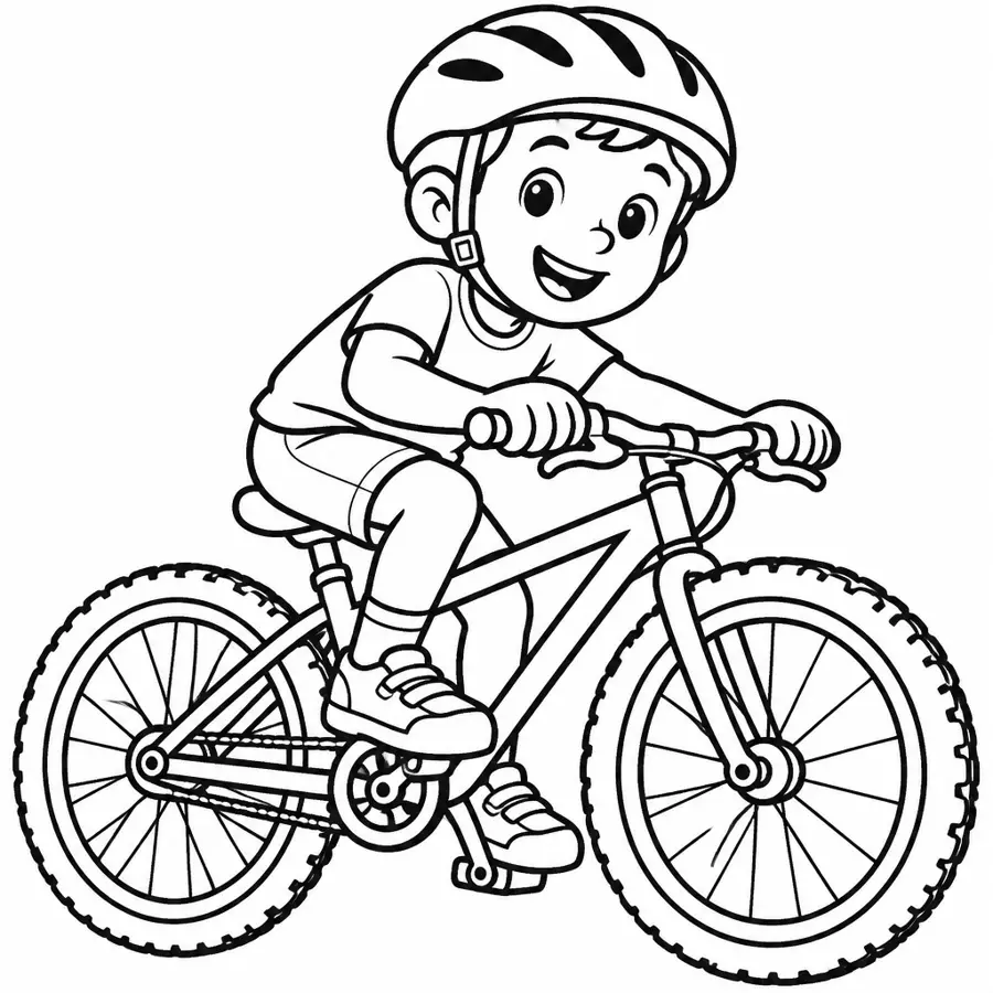 Ausmalbild Radfahrer
