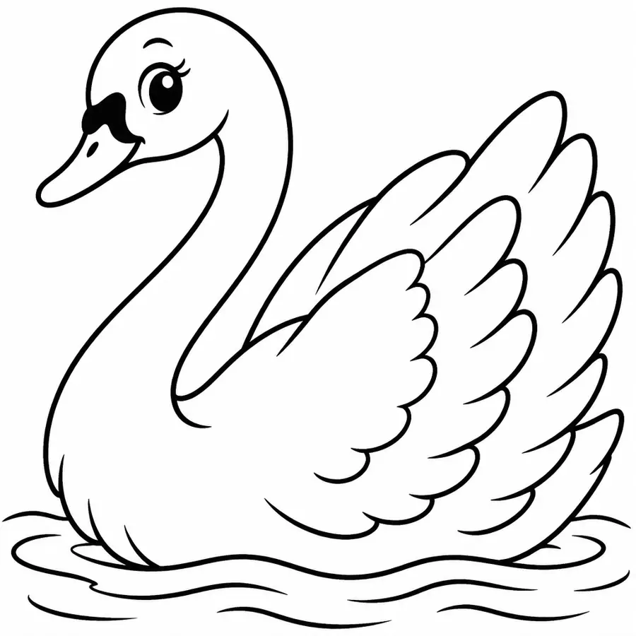 Ausmalbild Schwan
