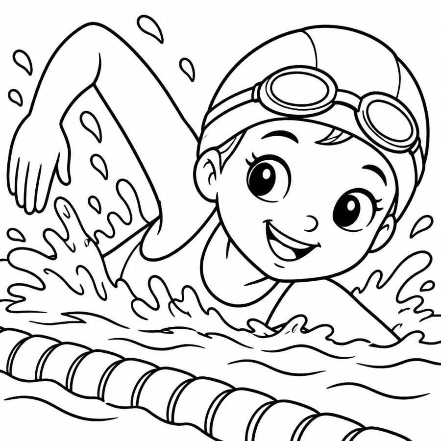 Ausmalbild Schwimmerin