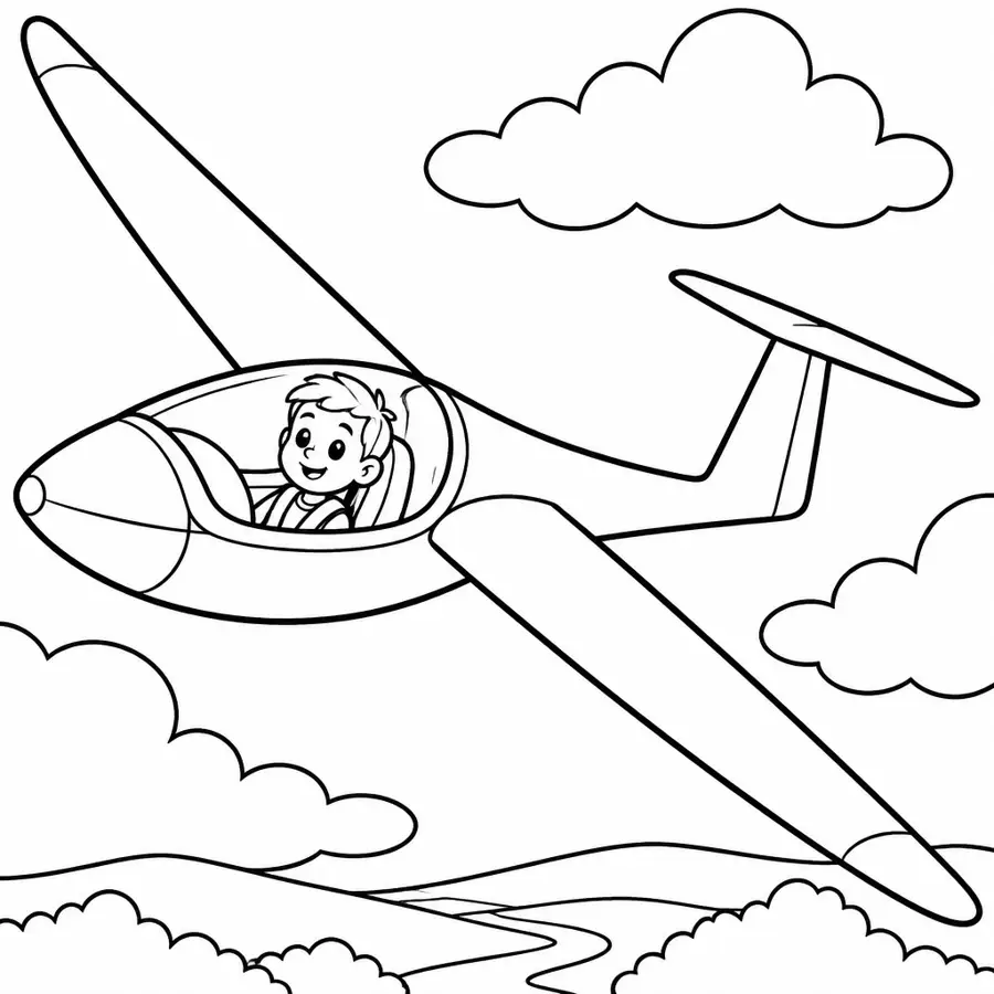 Ausmalbild Segelflieger