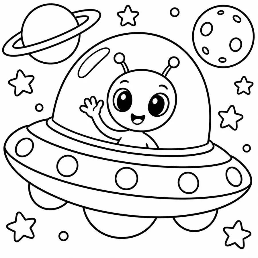 Ausmalbild Ufo