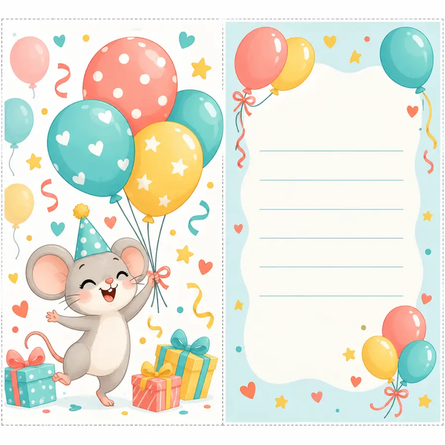 Geburtstagskarte: Luftballons