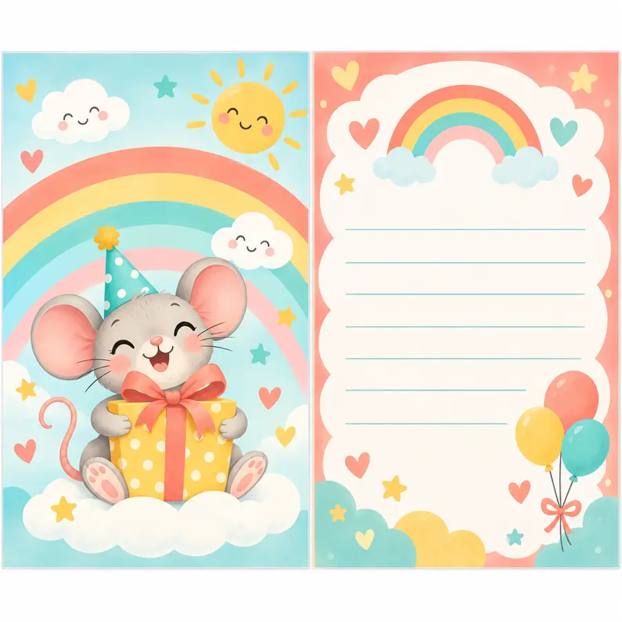 Geburtstagskarte: Regenbogen